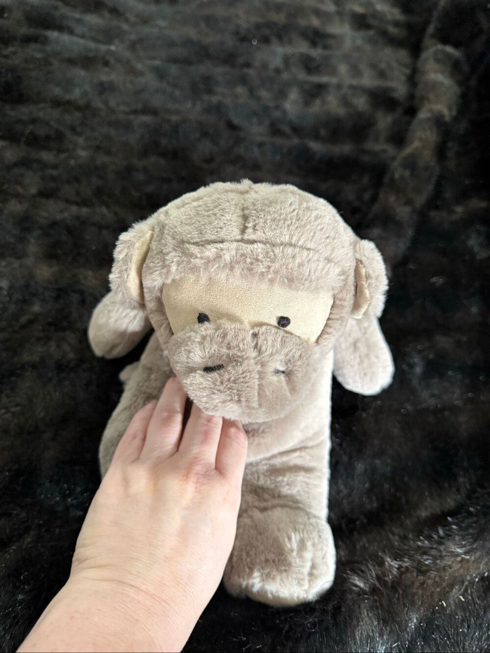 Pottery Barn Kids PBK Stone Monkey Plush Doll Floppy Weighted Hand and Feet